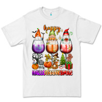 White Happy Hallothanksmas wine glasses and gnomes Premium Tee - texasbilliewilder