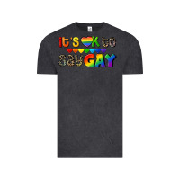 Vintage Black It's okay to say Gay pride Vintage Tee - CowGirlArtShop