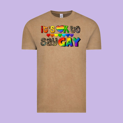 It's Okay To Say Gay Pride Vintage Tee Designed By Cowgirlartshop