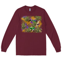 Burgundy mardi gras plaid purple glitter background Long Sleeve Tee - FaDigitalArtStudio