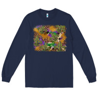 Navy mardi gras plaid purple glitter background Long Sleeve Tee - FaDigitalArtStudio