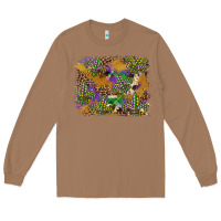 Toasted Coconut mardi gras plaid purple glitter background Long Sleeve Tee - FaDigitalArtStudio