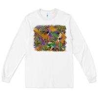 White mardi gras plaid purple glitter background Long Sleeve Tee - FaDigitalArtStudio