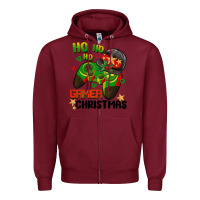 Burgundy ho ho ho gamer Christmas Zipper Hoodie - BarkalooDesign
