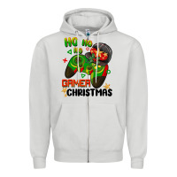 Dove Grey ho ho ho gamer Christmas Zipper Hoodie - BarkalooDesign