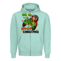Seafoam ho ho ho gamer Christmas Zipper Hoodie - BarkalooDesign