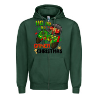 Sports Green ho ho ho gamer Christmas Zipper Hoodie - BarkalooDesign