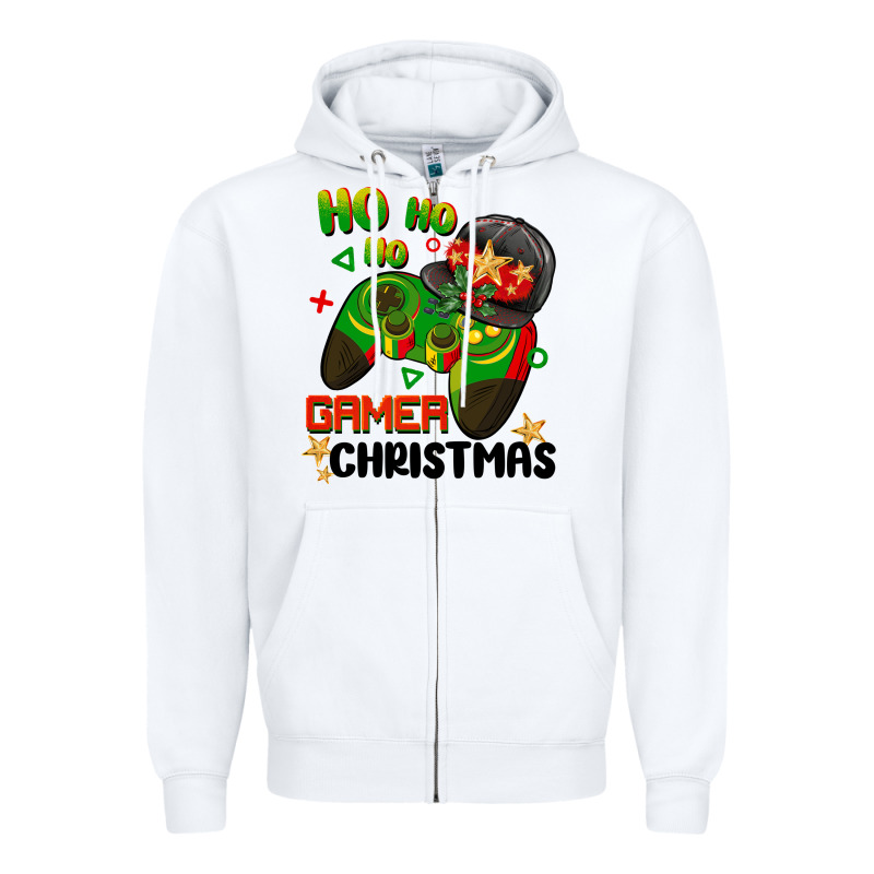 Ho Ho Ho Gamer Christmas Zipper Hoodie by BarkalooDesign | Teevron