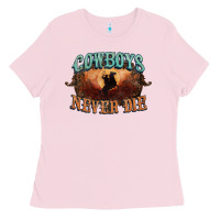 Bubblegum Pink Cowboys never die Ladies Tee - HowdyJamesFarm