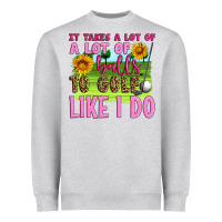 Heather Grey it takes a lot of a lot of balls to golf like i do Heavyweight Sweatshirt - Artiststas
