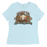 Baby Blue Chasin you like a shot of whiskey bull skull Ladies Tee - HowdyJamesFarm