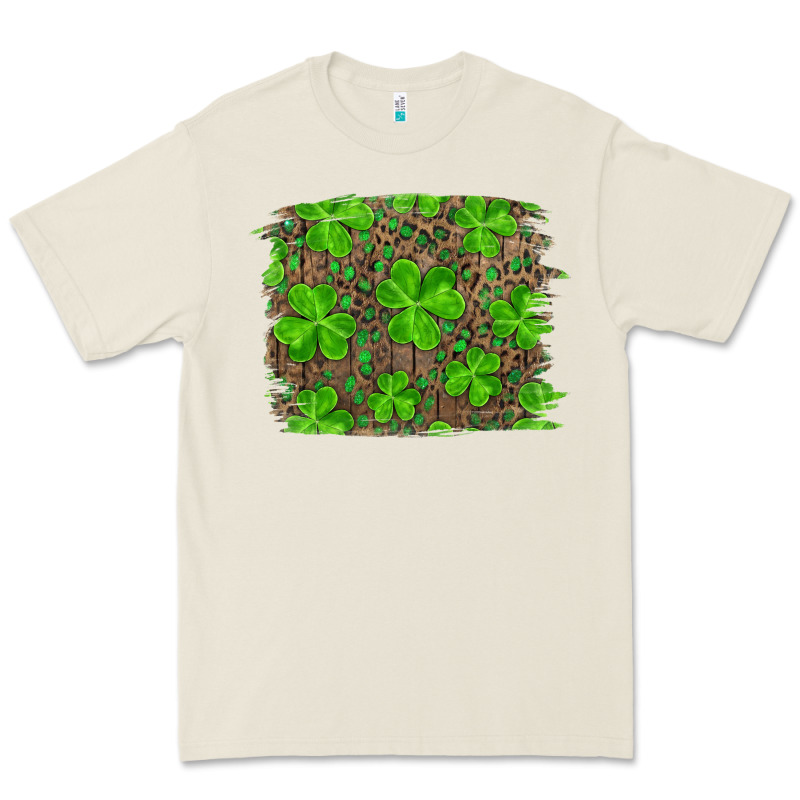 St Patrick's Day Shamrock And Leopard Distressed Background Premium Tee by RanaPortraitStore | Teevron