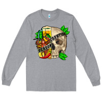 Heather Grey Skull crawfish season Long Sleeve Tee - FaDigitalArtStudio
