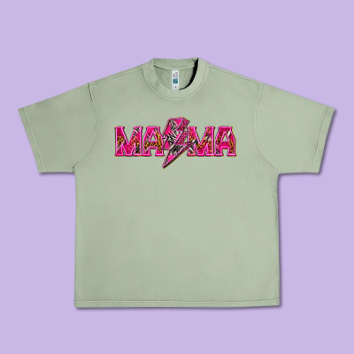 Mama Neon Lightning Bolt Mother's Day Urban Heavy Tee Designed By Howdyjamesfarm