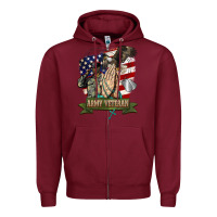 Burgundy army veteran  pray Zipper Hoodie - BarkalooDesign