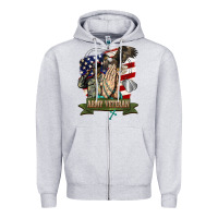 Heather Grey army veteran  pray Zipper Hoodie - BarkalooDesign