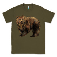 Army Green Grizzly Bear Classic Tee - HowdyJamesFarm