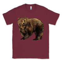 Burgundy Grizzly Bear Classic Tee - HowdyJamesFarm