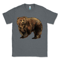 Charcoal Heather Grizzly Bear Classic Tee - HowdyJamesFarm