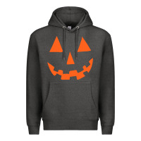 Charcoal Heather Halloween Pumpkin Face Gift Creepy Spooky Horror Premium Hoodie - maiPhamDesign