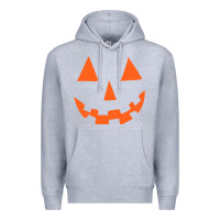 Heather Grey Halloween Pumpkin Face Gift Creepy Spooky Horror Premium Hoodie - maiPhamDesign