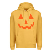 Mustard Halloween Pumpkin Face Gift Creepy Spooky Horror Premium Hoodie - maiPhamDesign