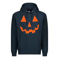 Navy Halloween Pumpkin Face Gift Creepy Spooky Horror Premium Hoodie - maiPhamDesign