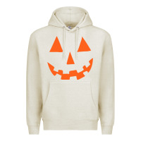 Oatmeal Heather Halloween Pumpkin Face Gift Creepy Spooky Horror Premium Hoodie - maiPhamDesign