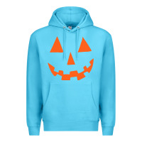 Ocean Blue Halloween Pumpkin Face Gift Creepy Spooky Horror Premium Hoodie - maiPhamDesign