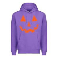 Purple Halloween Pumpkin Face Gift Creepy Spooky Horror Premium Hoodie - maiPhamDesign