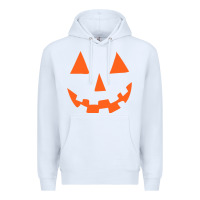 White Halloween Pumpkin Face Gift Creepy Spooky Horror Premium Hoodie - maiPhamDesign