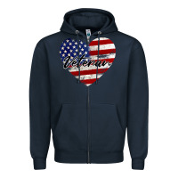 Navy veteran heart american flag Zipper Hoodie - BarkalooDesign