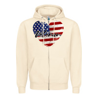 Sandshell veteran heart american flag Zipper Hoodie - BarkalooDesign