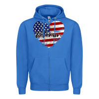 True Royal veteran heart american flag Zipper Hoodie - BarkalooDesign
