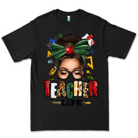 Black teacher life afro messy bun Premium Tee - texasbilliewilder