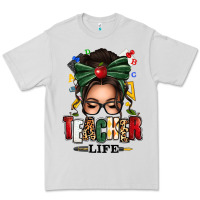 Dove Grey teacher life afro messy bun Premium Tee - texasbilliewilder