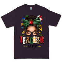 Plum teacher life afro messy bun Premium Tee - texasbilliewilder