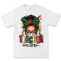 White teacher life afro messy bun Premium Tee - texasbilliewilder