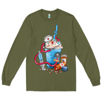Army Green Nurse frappe coffee Long Sleeve Tee - FaDigitalArtStudio