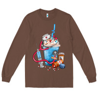 Chestnut Nurse frappe coffee Long Sleeve Tee - FaDigitalArtStudio