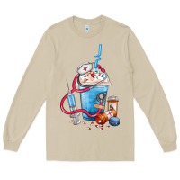 Mushroom Nurse frappe coffee Long Sleeve Tee - FaDigitalArtStudio
