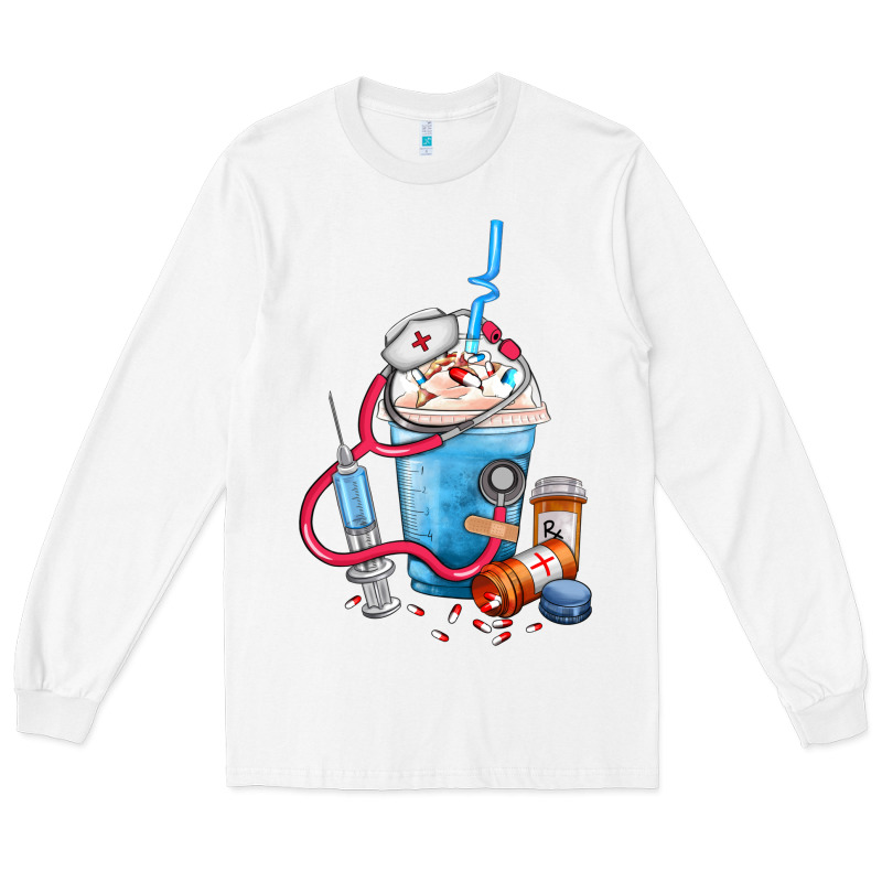 Nurse Frappe Coffee Long Sleeve Tee by FaDigitalArtStudio | Teevron