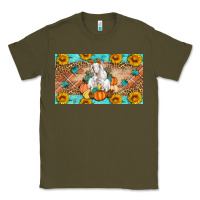 Army Green Goat Family Fall Pumpkins Classic Tee - Artiststas