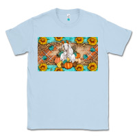 Dusty Blue Goat Family Fall Pumpkins Classic Tee - Artiststas