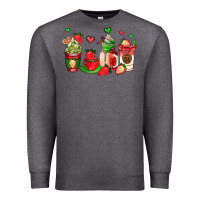Charcoal Heather strawberry coffee cups Premium Sweatshirt - AdoDesignShop