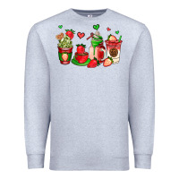 Heather Grey strawberry coffee cups Premium Sweatshirt - AdoDesignShop