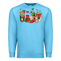 Ocean Blue strawberry coffee cups Premium Sweatshirt - AdoDesignShop