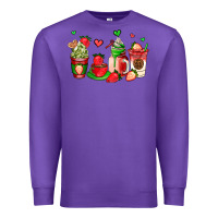 Purple strawberry coffee cups Premium Sweatshirt - AdoDesignShop