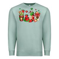 Seafoam strawberry coffee cups Premium Sweatshirt - AdoDesignShop