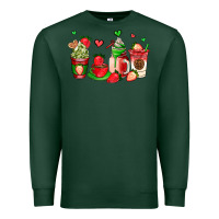 Sports Green strawberry coffee cups Premium Sweatshirt - AdoDesignShop
